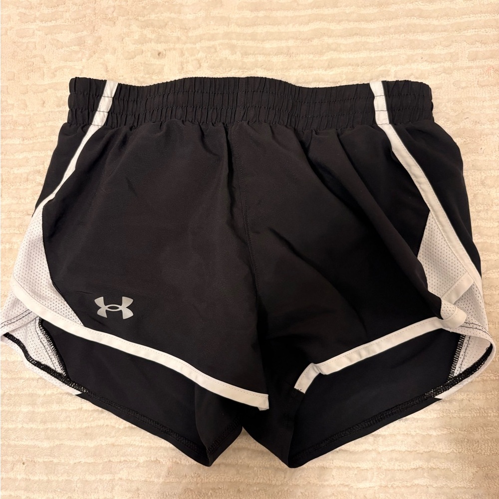 Under Armour Women's Black and White Athletic Shorts